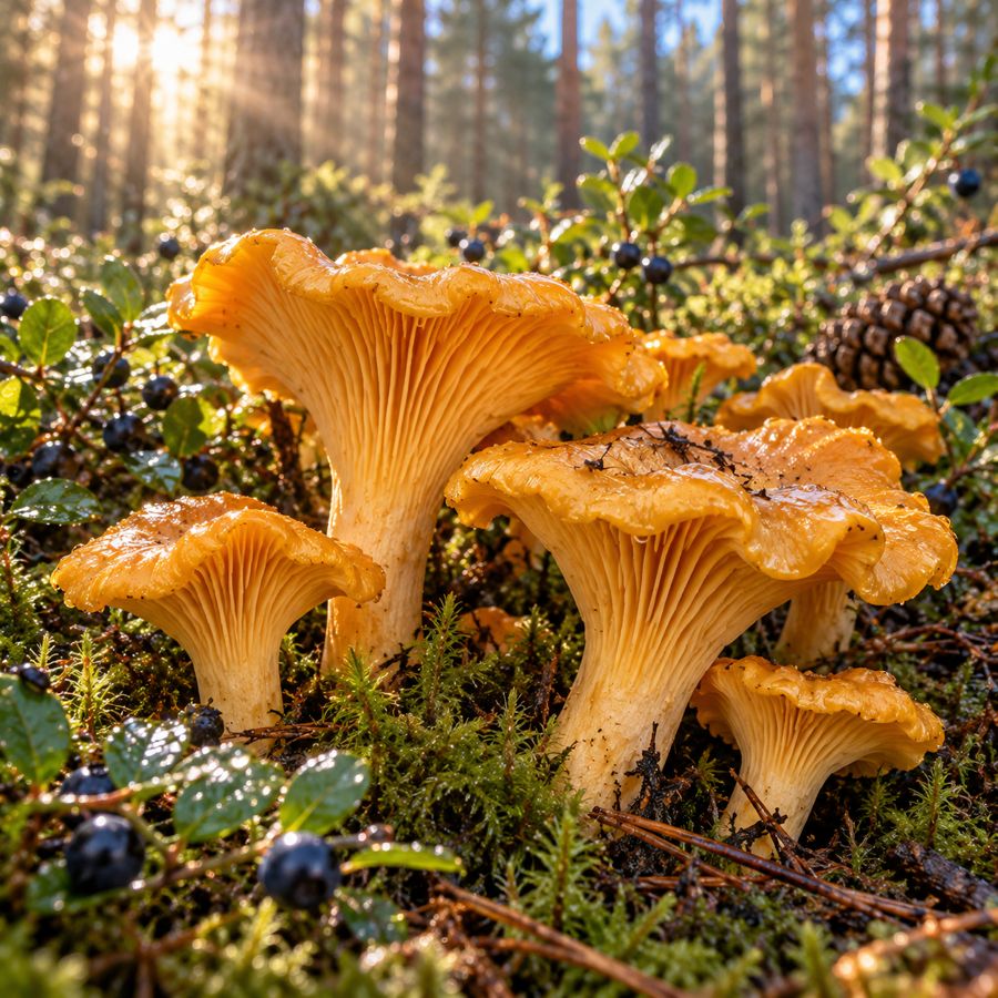 Лисички во мху